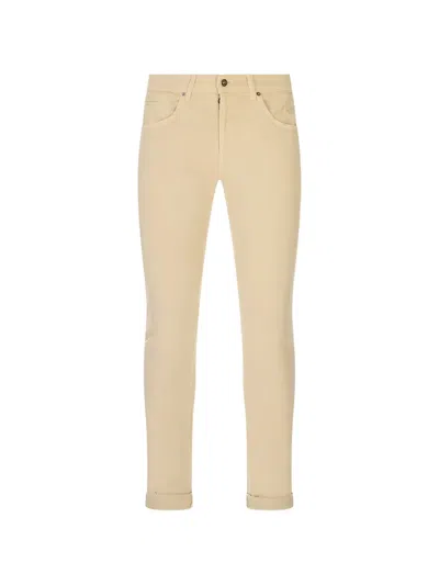 Dondup Logo-plaque Trousers In Neutral