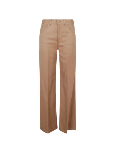 Dondup Logo-plaque Wide-leg Jeans In Brown
