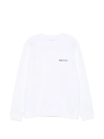 Dondup Logo-print Crew Neck Sweatshirt In White