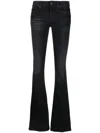 Dondup Flared Trousers Belted Faded Effect In Black