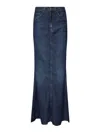 Dondup Long Skirt In Lyocell In Blue