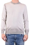Dondup Crew Neck Long Sleeves Ribbed Cuffs In Grey