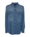 Dondup Denim Shirt With Button-up Front And Chest Pockets In Blue