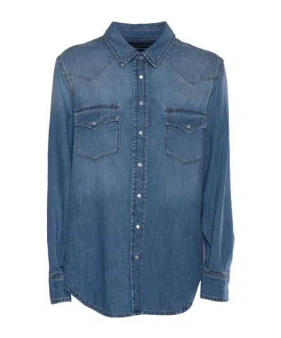 Dondup Long Sleeve Denim Shirt In Blue