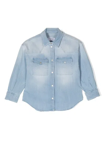 Dondup Kids' Long-sleeve Denim Shirt In Blau