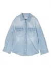 Dondup Long-sleeve Denim Shirt In Blue