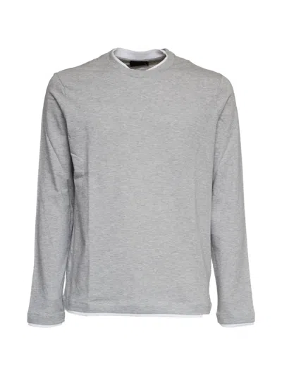 Dondup Long Sleeve Jersey T-shirt In Gray