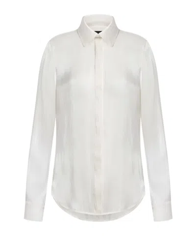 Dondup Satin-finish Concealed-fastening Shirt In White