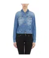 Dondup Long-sleeved Denim Coat In Blue