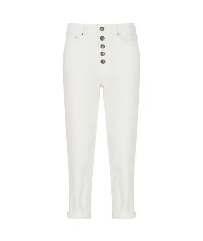 DONDUP DONDUP LOGO-PATCH CROPPED TROUSERS
