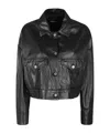 Dondup Long-sleeved Leather Jacket