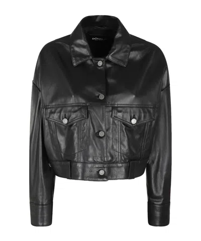 Dondup Long-sleeved Leather Jacket