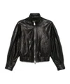 Dondup Black Slim Nappa Leather Bomber Jacket In Black