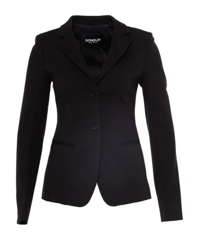 Dondup Long-sleeved Suit Coat In Black