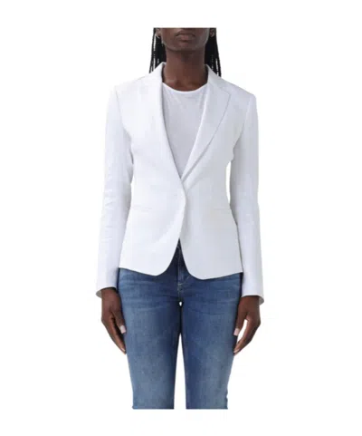 Dondup Long-sleeved Suit Coat In White