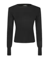 Dondup Fitted Ribbed Knit Sweater With Classic Round Neckline In Black