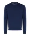 Dondup Crew Neck Long Sleeve Sweatshirt In Blue