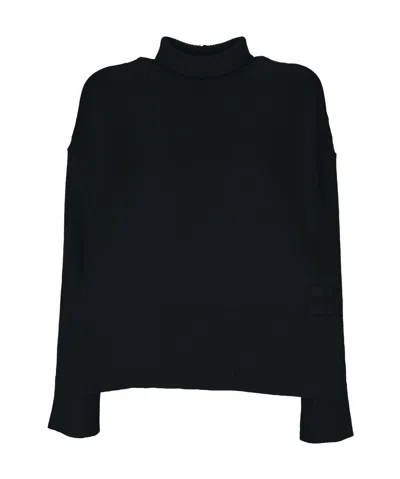 Dondup Long-sleeved Turtleneck Sweater In Black