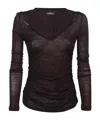 Dondup Long Sleeve Wool T-shirt In Black