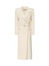 Dondup Long Wool And Cashmere Coat In White