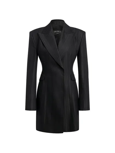 Dondup Long-sleeve Mini Dress In Black