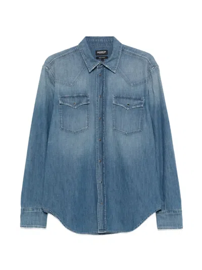 Dondup Long-sleeve Pocket Shirt In Blue