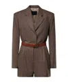 Dondup Belted Check-pattern Jumpsuit In Brown