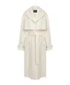 Dondup Pinstripe-pattern Belted Coat In White