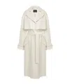 Dondup Pinstripe-pattern Belted Coat In White