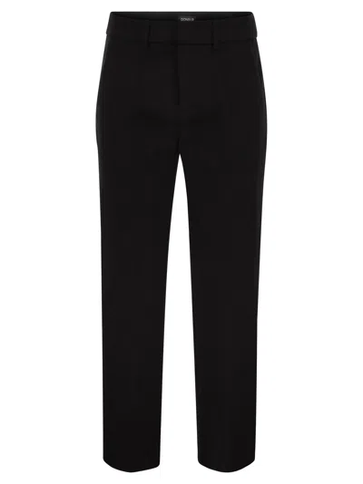 Dondup Loose Cropped Jersey Trousers - Meli In Black