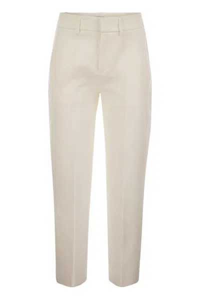 Dondup Loose Cropped Jersey Trousers - Meli In Neutral