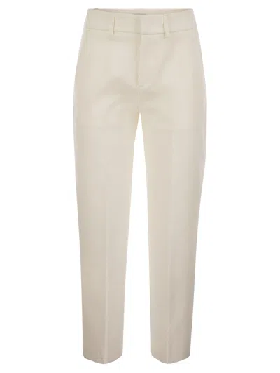 Dondup Loose Cropped Jersey Trousers - Meli In White