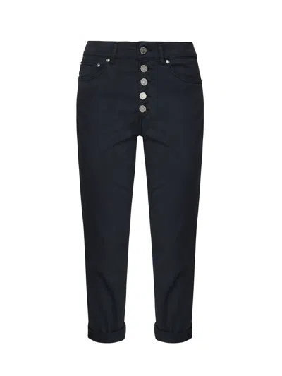 Dondup Loose Fit Black Denim Jeans In Blue