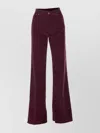 Dondup Loose Fit Corduroy Trousers With Back Pockets In Burgundy