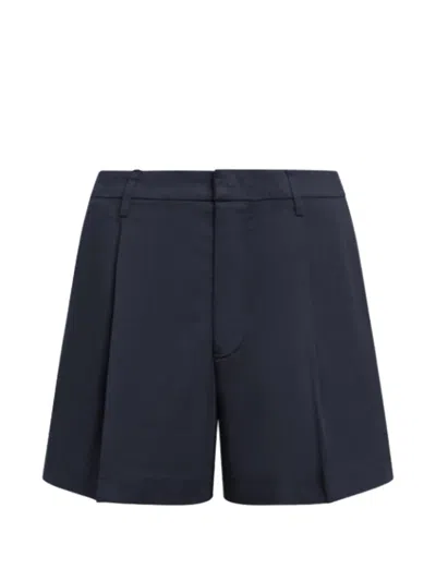 Dondup Lori Pleated Logo-plaque Shorts In Blue