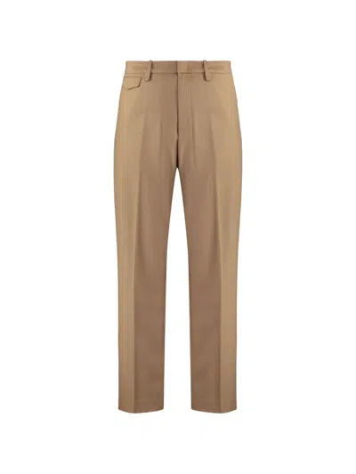 Dondup Louis Virgin Wool Tailored Trousers In Neutrals