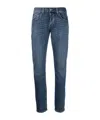 Dondup Trousers With Belt Loops And Contrast Stitching In Blue