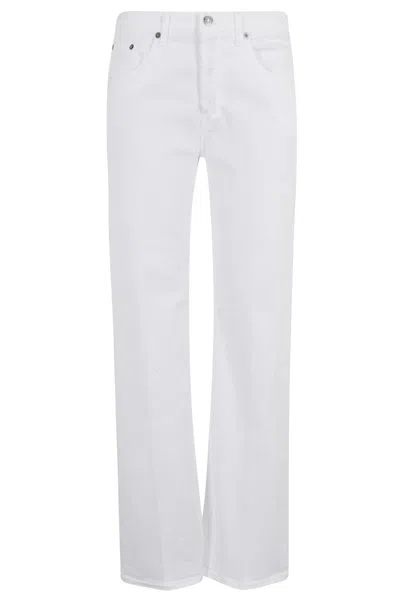 Dondup Low-rise Straight Leg Jeans With Five-pocket Design In White