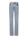 Dondup Wide Leg High Waist Denim Jeans In Blue