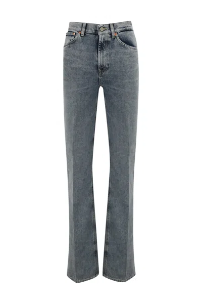 Dondup Mabel Wide Leg Jeans In Denim In Blu