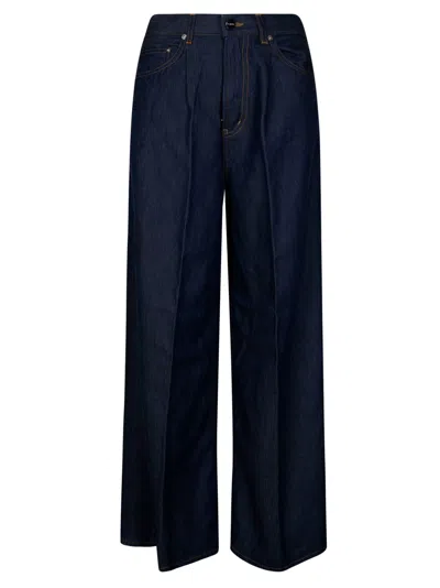 Dondup Maggie Wide Leg 5-pocket Jeans In Blue