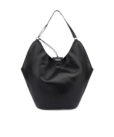 Dondup Large Erotica Ring-detail Leather Shoulder Bag In Black