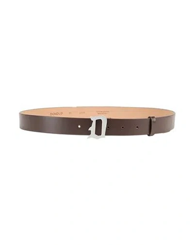 Dondup Man Belt Chocolate Brown Size 39.5 Leather