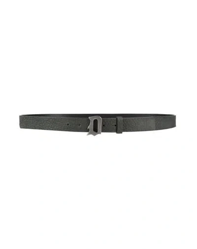 Dondup Man Belt Dark Green Size 38 Leather