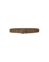 Dondup Man Belt Military Green Size 38 Textile Fibers In Green