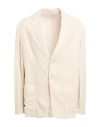 Dondup Man Blazer Beige Size 46 Linen, Lyocell, Elastane