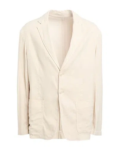 Dondup Man Blazer Beige Size 46 Linen, Lyocell, Elastane
