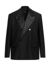 Dondup Man Blazer Black Size 40 Polyamide, Cotton, Elastane