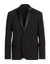 Dondup Man Blazer Black Size 44 Polyester, Wool, Elastane In Black