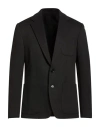 Dondup Man Blazer Black Size 46 Viscose, Polyester, Polyamide, Elastane In Black